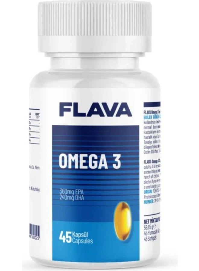 FlavaNaturals Flava Omega 3 High Potency Fish Oil Supplement, 600mg EPA+DHA, 45 Softgel Capsules - Image 2